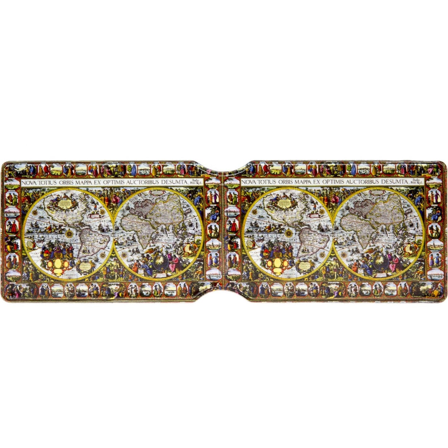 Antique World Map Oyster Travel Card Holder