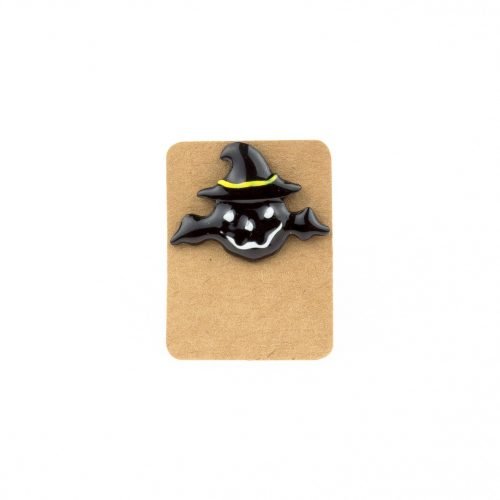 Metal Black Pumpkin Wizard Hat Enamel Pin Badge