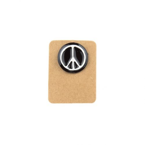 Metal Black&White Peace Sign Enamel Pin Badge