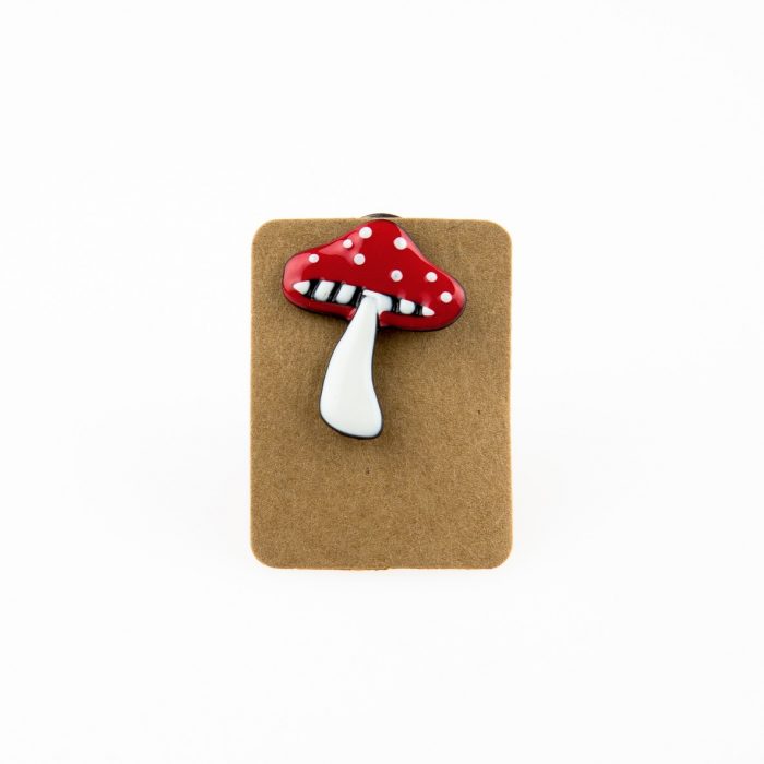 Metal Red Mushroom Enamel Pin Badge
