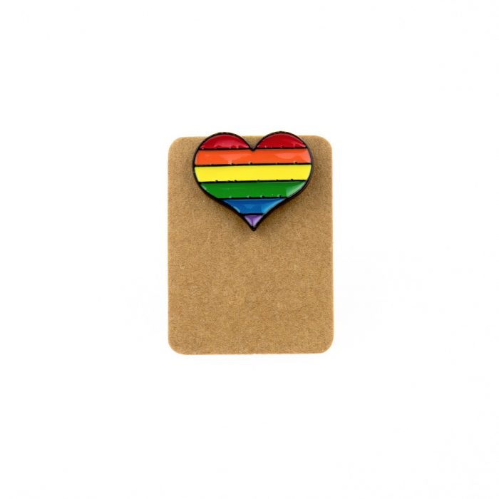 Metal Heart Rainbow Enamel Pin Badge