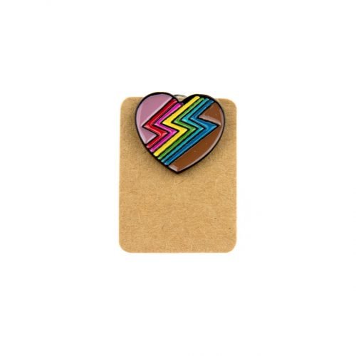 Metal Heart Rainbow Enamel Pin Badge
