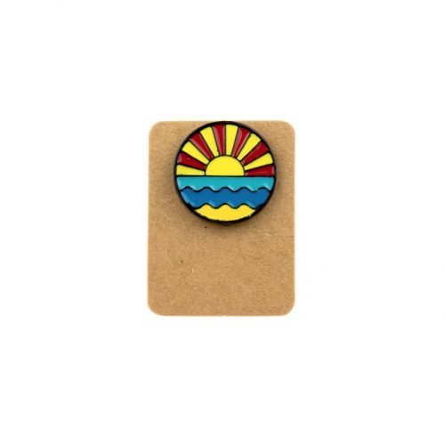 Metal Sunset Sea Enamel Pin Badge