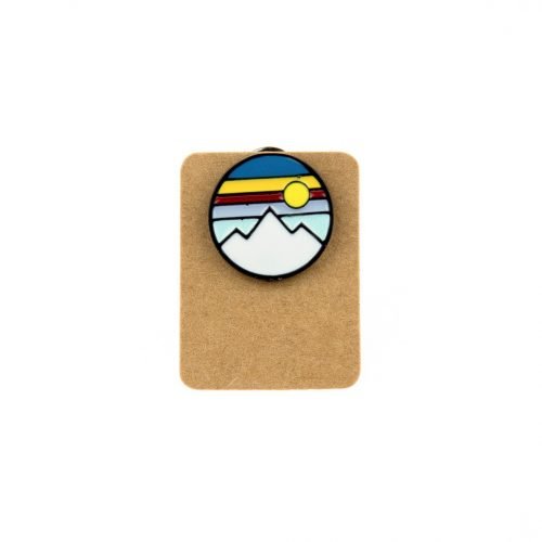 Metal Sunset Mountain Enamel Pin Badge