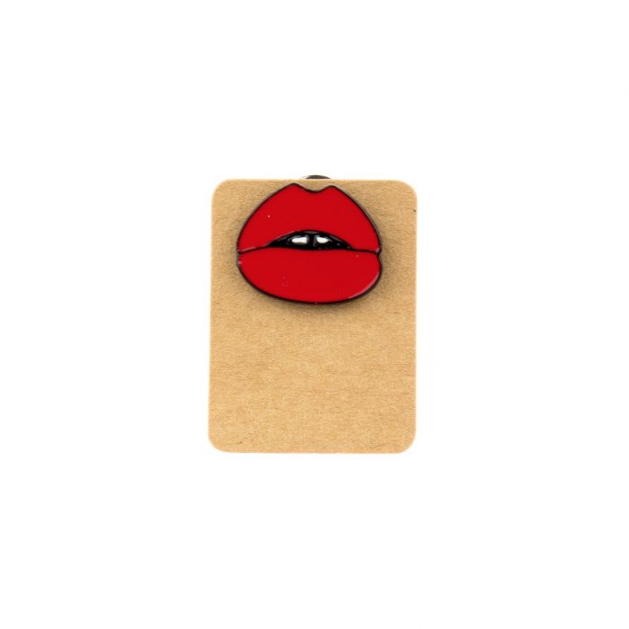 Metal Red Lip Enamel Pin Badge