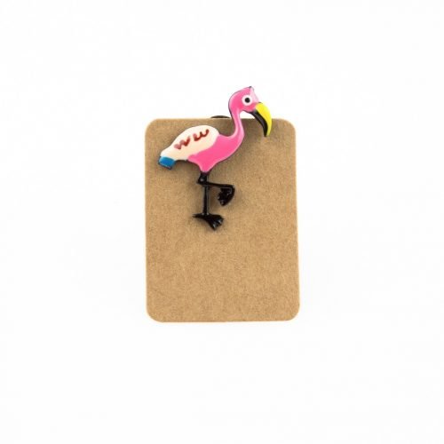 Metal Pink Flamingo Enamel Pin Badge