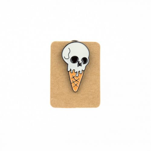 Metal Skull Ice Cream Enamel Pin Badge