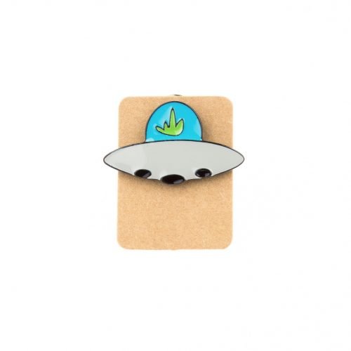 Metal Ufo Leaf Enamel Pin Badge