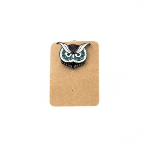 Metal Owl Big Eyebrow Enamel Pin Badge