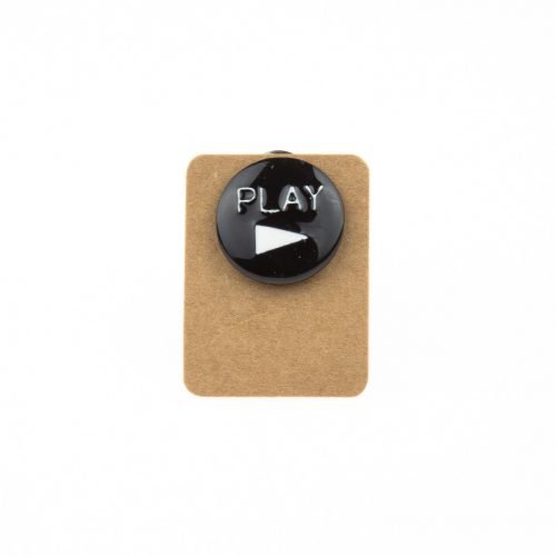 Metal Play Button Enamel Pin Badge