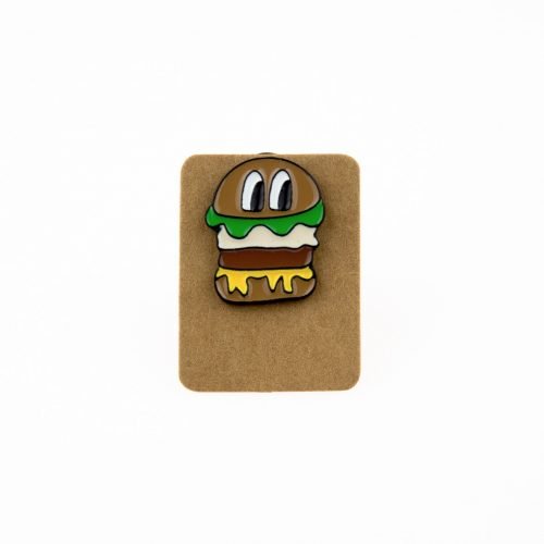 Metal Hamburger Eyes Enamel Pin Badge