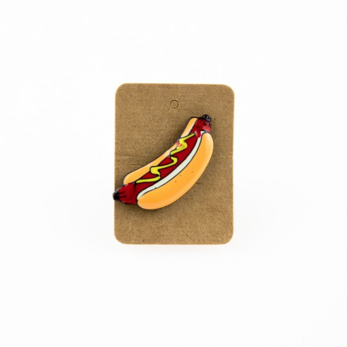 Metal Hot Dog Enamel Pin Badge