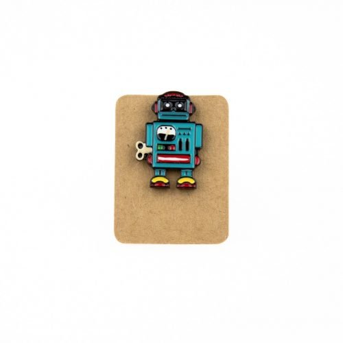 Metal Robot Retro Enamel Pin Badge