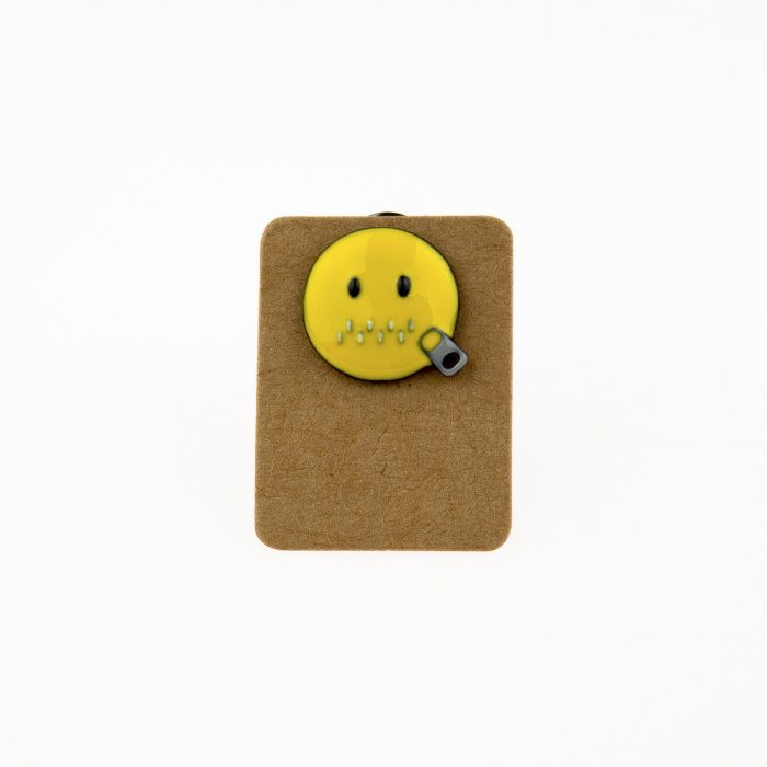 Metal Emoji Zippy Face Enamel Pin Badge