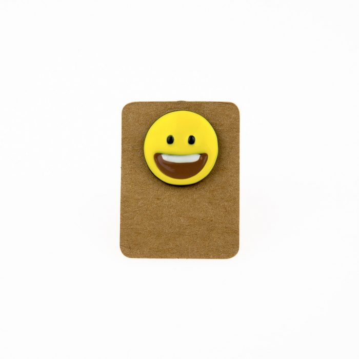 Metal Emoji Smiley Face Enamel Pin Badge