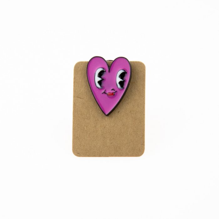 Metal Heart Googly Eye Enamel Pin Badge