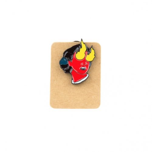 Metal Red Woman Flame Eye Enamel Pin Badge