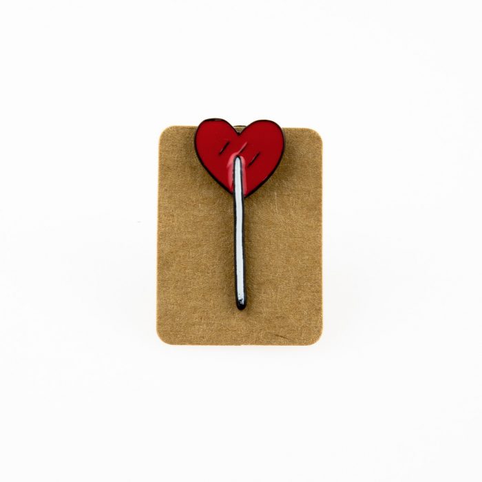 Metal Heart Lollipop Enamel Pin Badge