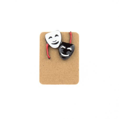 Metal Theater Mask Enamel Pin Badge