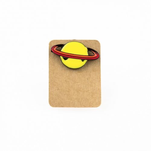 Metal Saturn Planet yellow Enamel Pin Badge