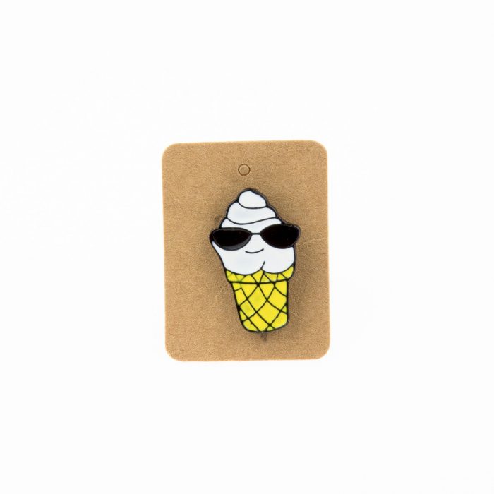 Metal Ice Cream Sunglass Enamel Pin Badge