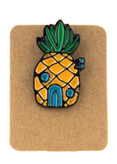 Metal Pineapple House Enamel Pin Badge