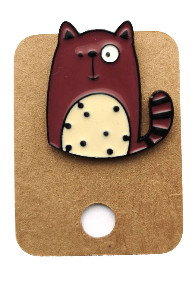 Metal Red Cat Enamel Pin Badge
