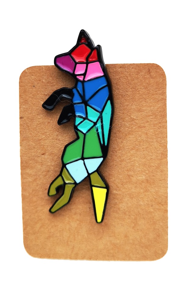Metal Geometric Colourful Dog Enamel Pin Badge