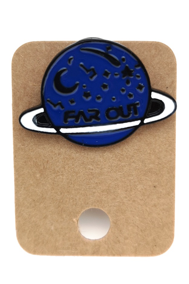Metal Planet Far Out Saturn Enamel Pin Badge