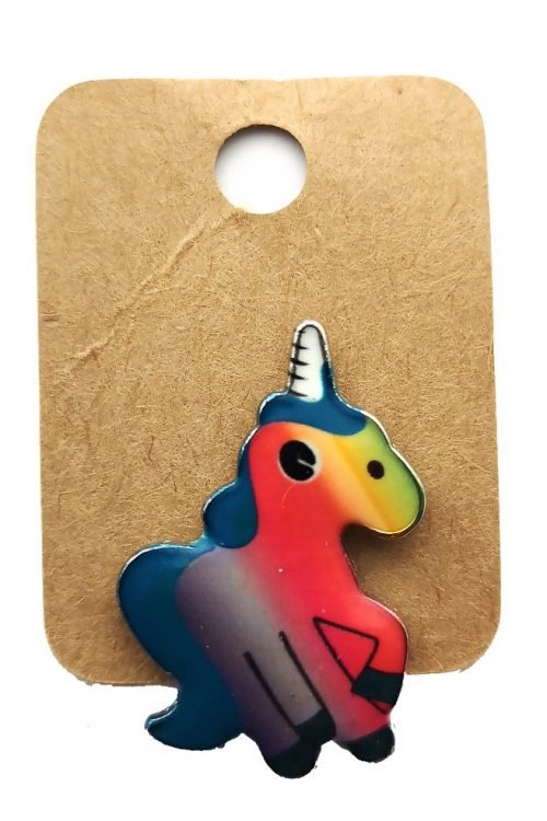 Metal Rainbow Unicorn Enamel Pin Badge