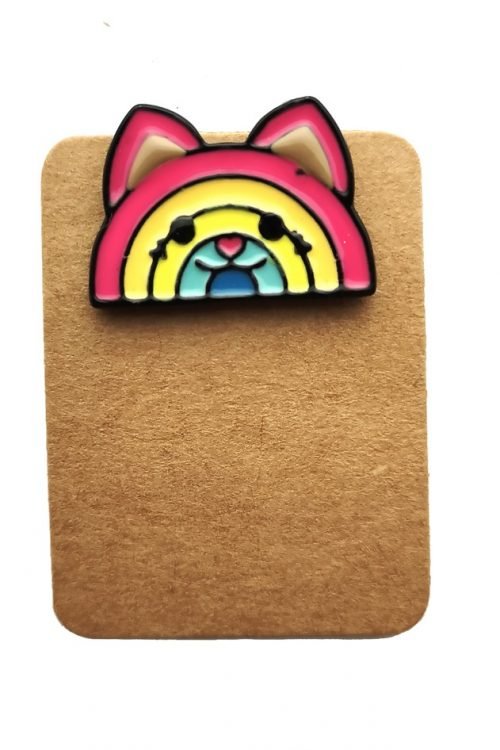 Metal Rainbow Cat Enamel Pin Badge