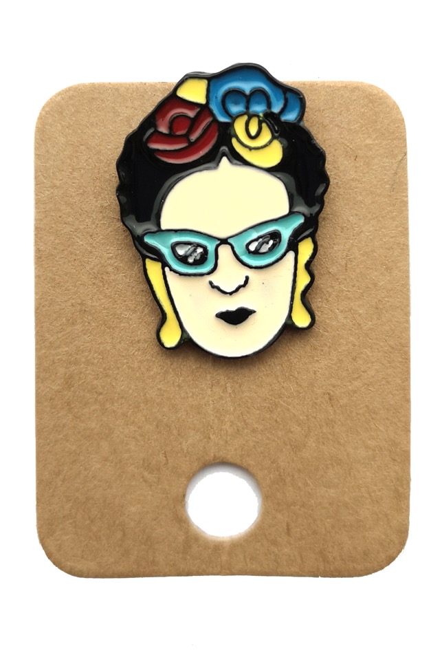 Metal Frida with Glass Enamel Pin Badge